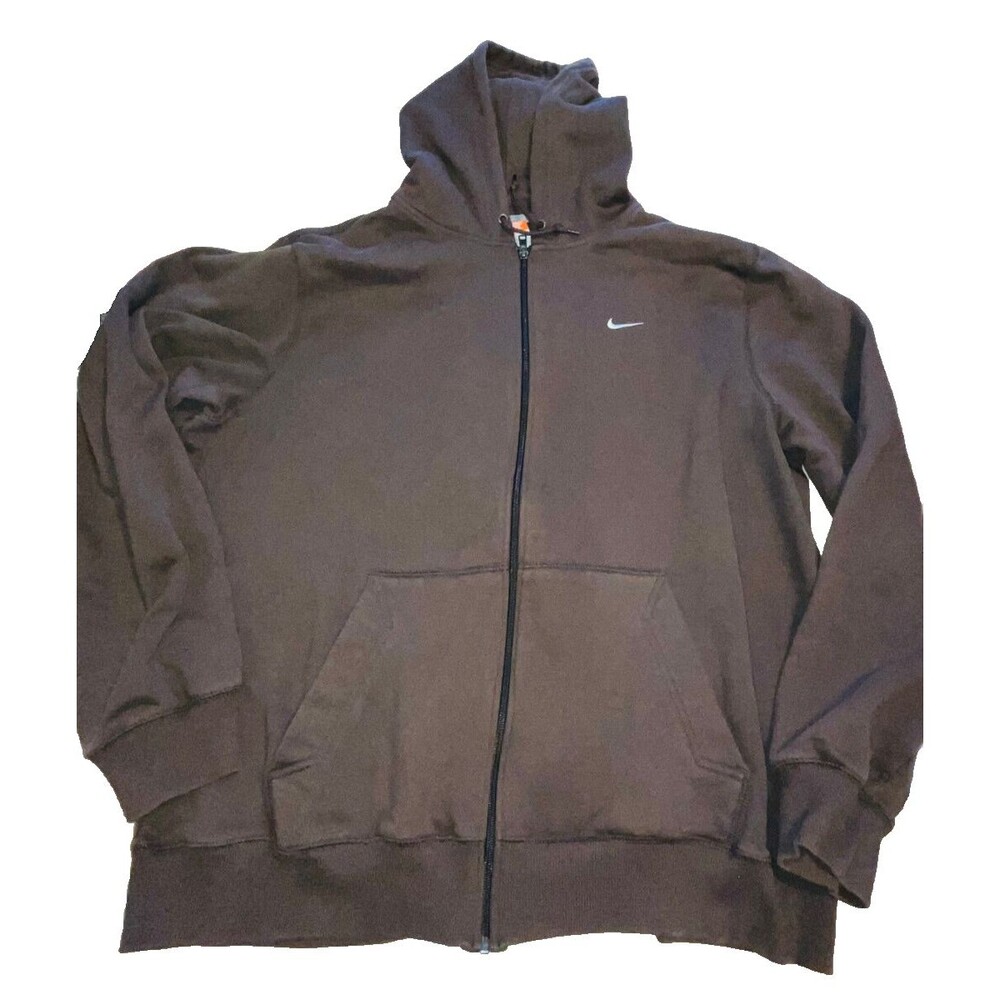 Nike Athletic Dept. Zip Up Hoodie Men’s XXL Brown y2k Grunge Vintage